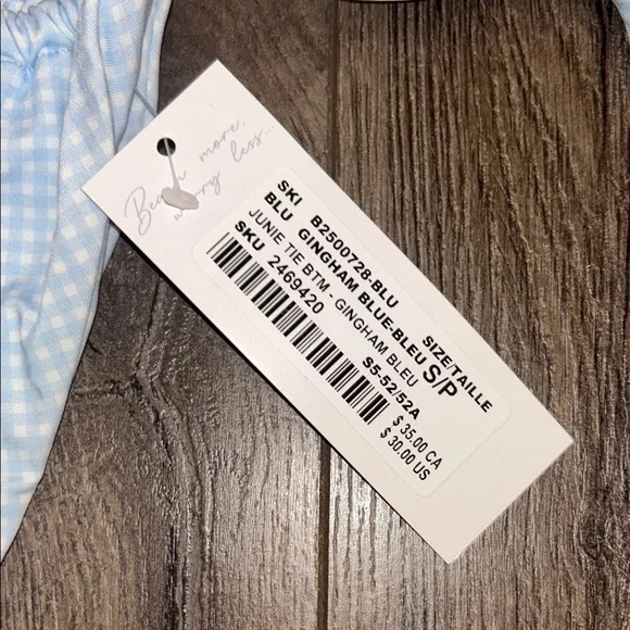 Tie-Front Light Blue Ribbed Bikini Set - Picture 8 of 8